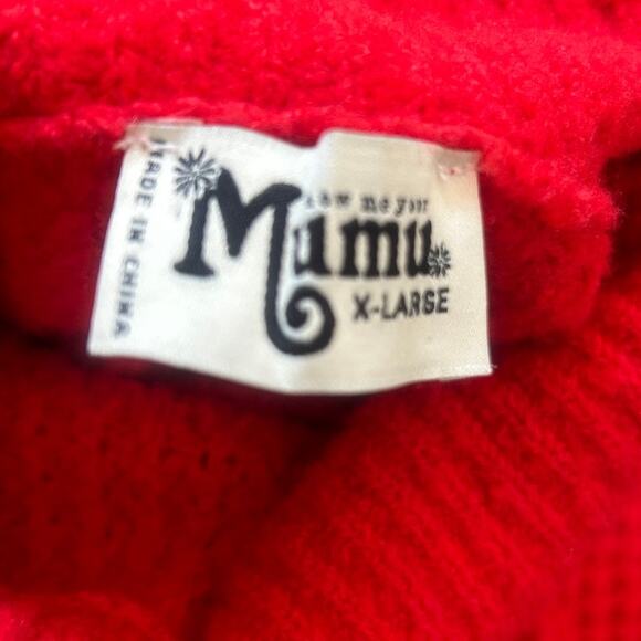 SHOW ME YOUR MUMU NWOT Chester Cowl Neck Slouchy Red  Sweater Dress Tunic XL - Picture 4 of 7